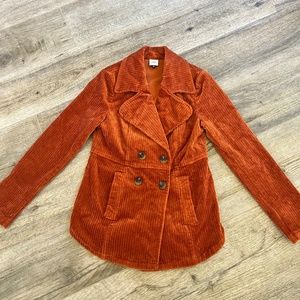 Cabi- Size Small Rust Burnt Orange Blazer Jacket Corduroy Never Worn!